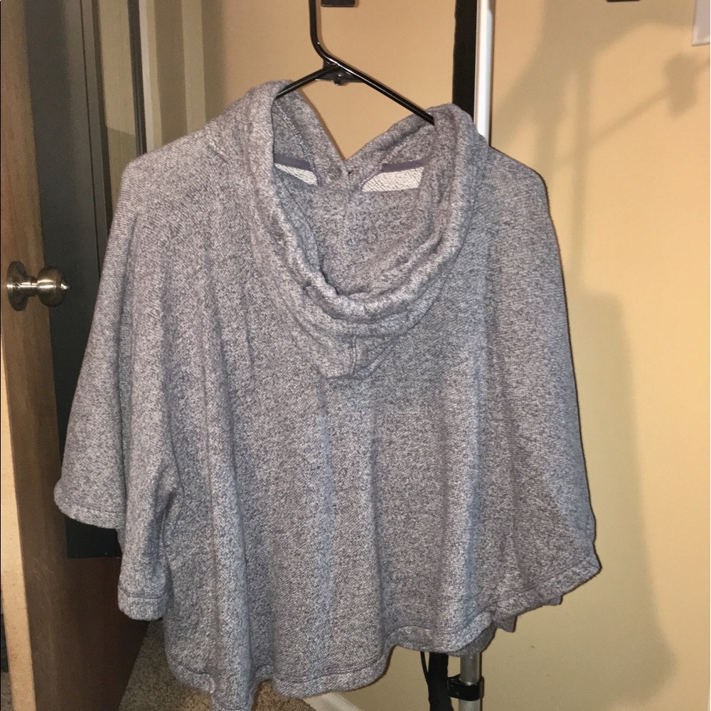 Blue poncho with sleeves. Size small